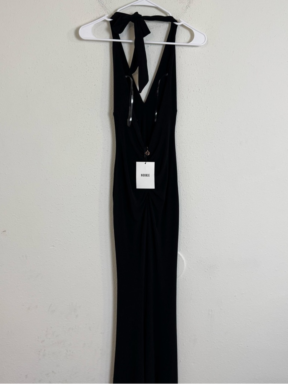 Nookie x revolve illegal plunge neck slit leg halter gown - Picture 2 of 8